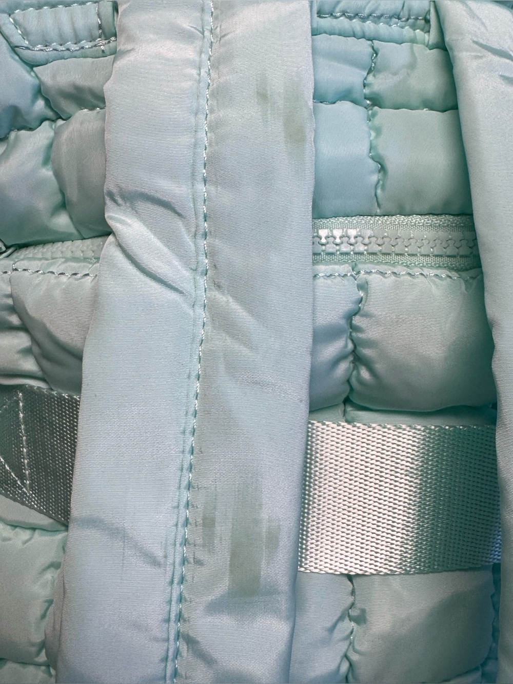 Iris Puff Backpack by Iris & Rainbow features a mint green quilted puffer design - Picture 6 of 7